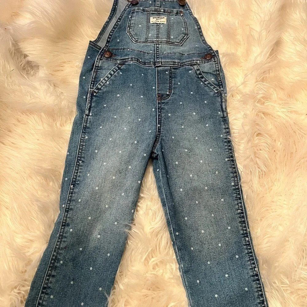 Denim Polka Dot Overalls oshkosh vestbak 3t